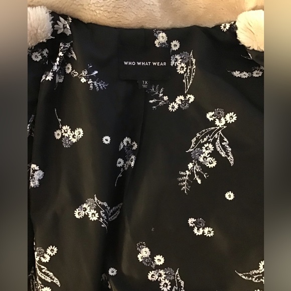 Cream Who What Wear Teddy/faux fur jacket Sz 1x - Picture 5 of 6